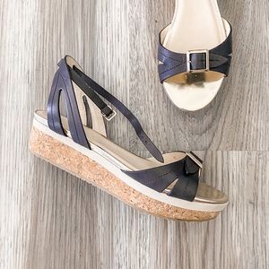 JIMMY CHOO Cork Platform Leather Sandals size 39